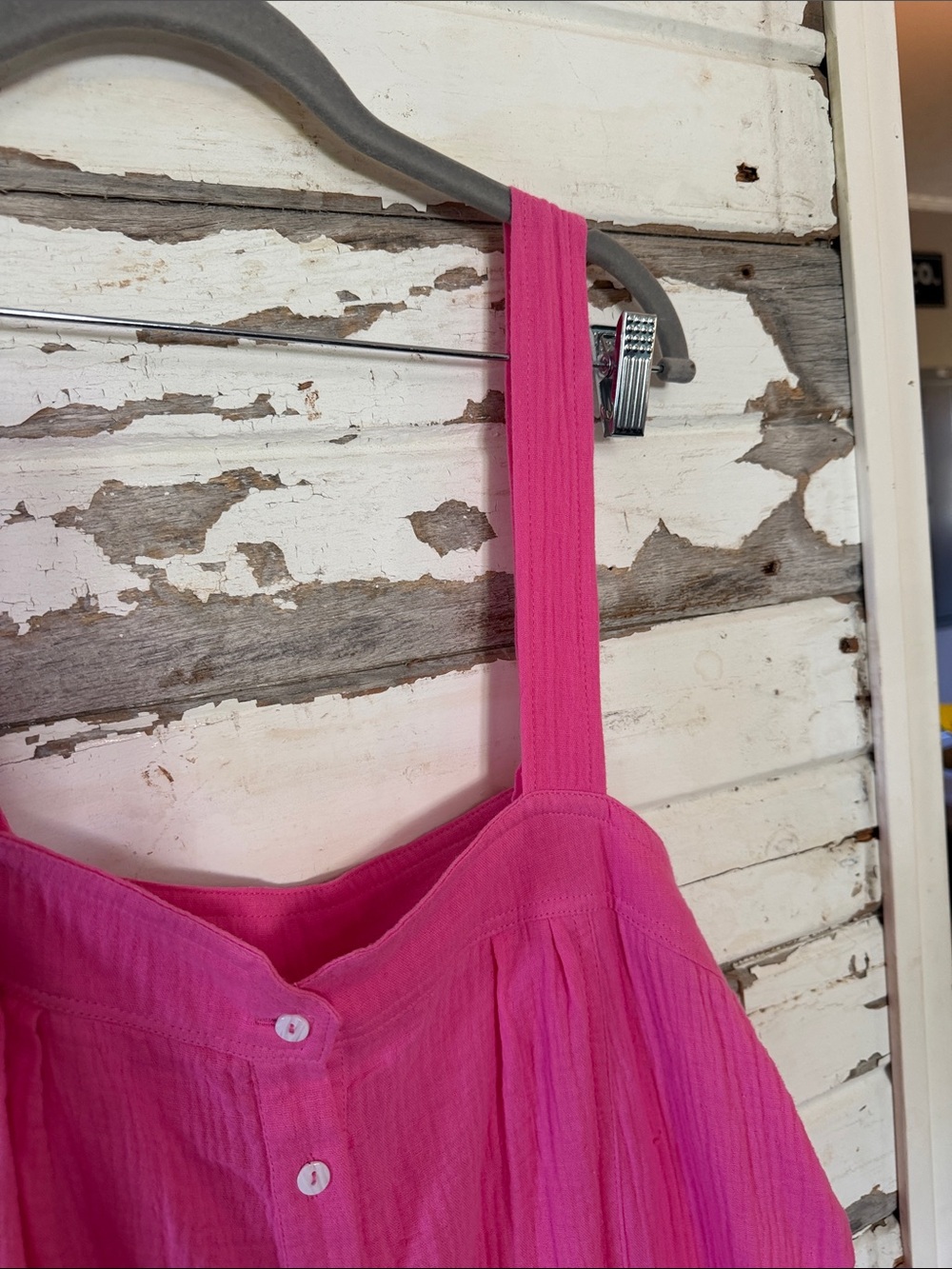 BiBi Hot Pink Sleeveless Button-Front Jumpsuit - Picture 9 of 12